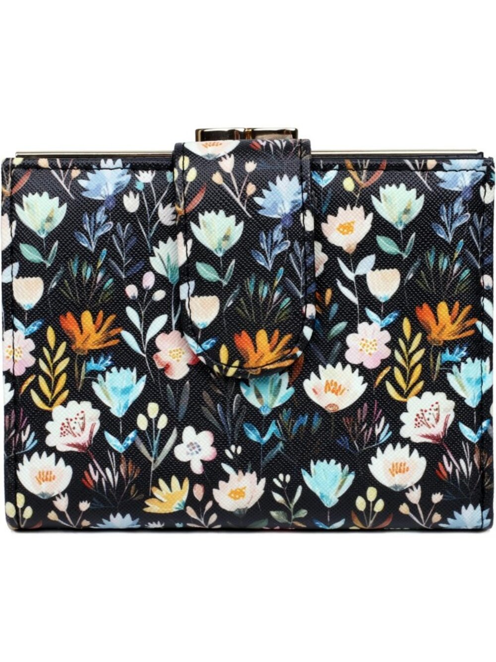 RFID Blocking Trifold Wallet with 16 Card Slots & Coin Pocket, Floral Design